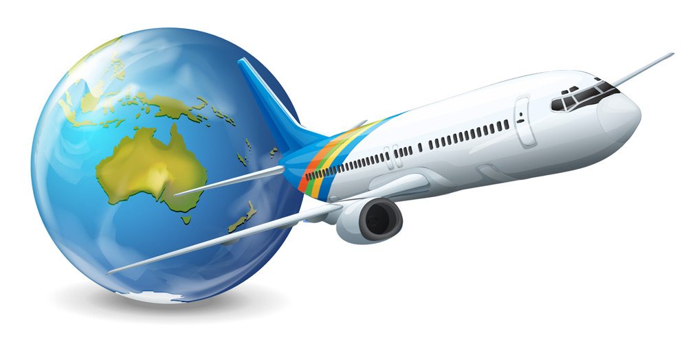 Air and globe logistics graphic